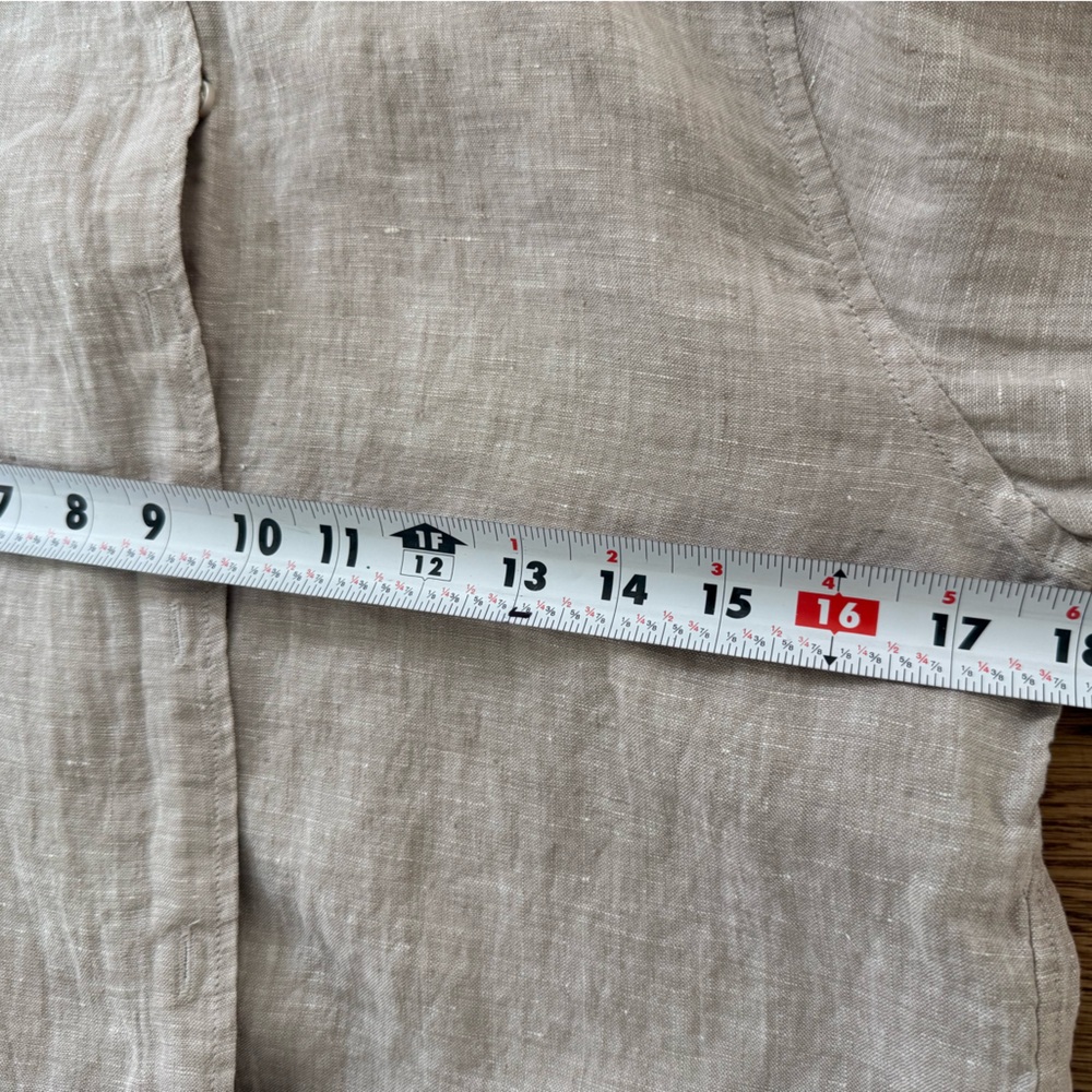 Uniqlo Light Beige Linen Button-Down Shirt - Picture 3 of 3